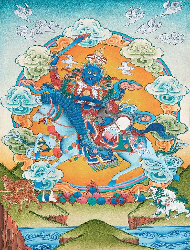 Синий Дзамбала божество Бон